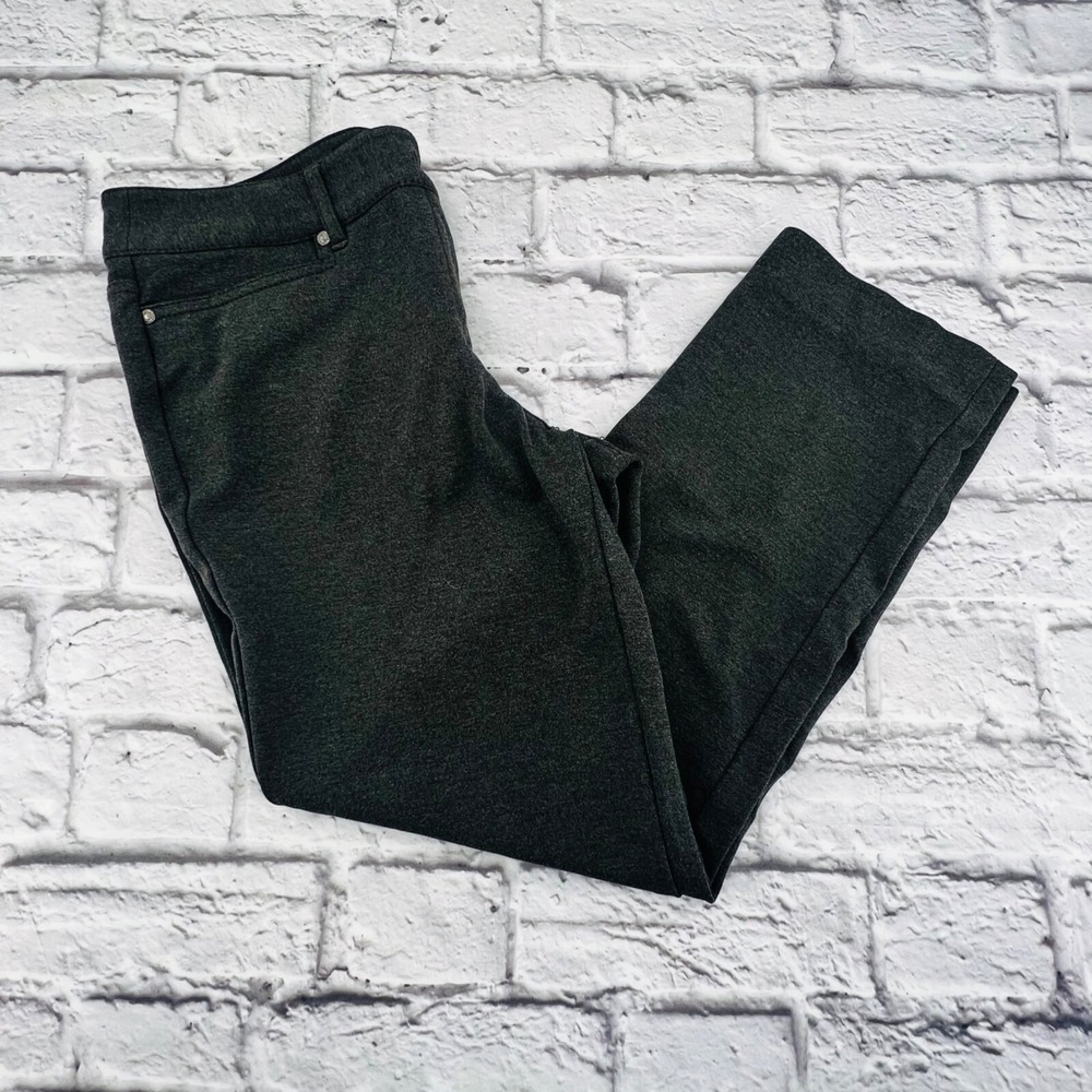 Talbots Womens 8 Charcoal Gray Stretch Ponte Slim Leg Ankle Pants 5-Pocket